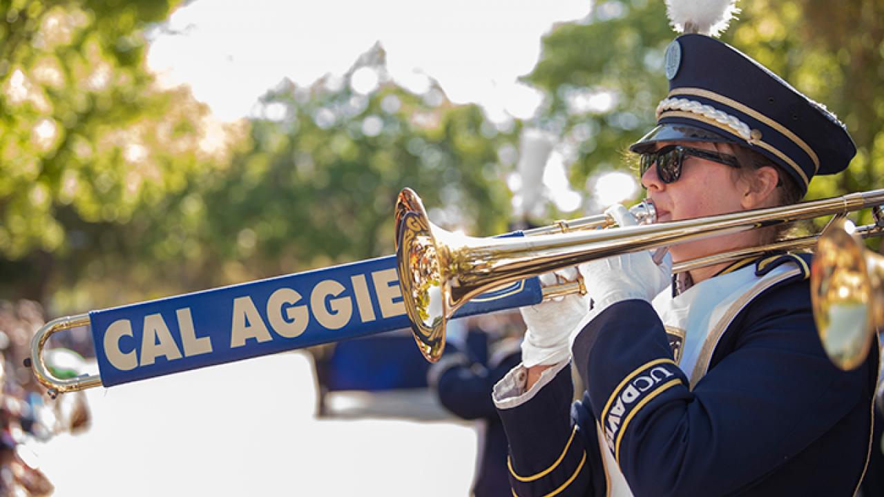 Photo of Cal Aggie band musician.